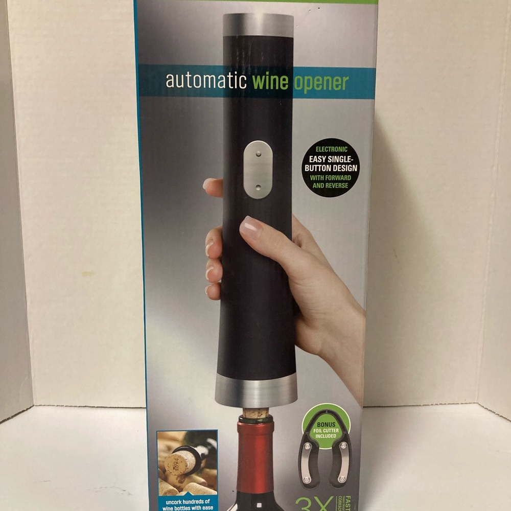 Emerson Black Series Automatic Wine Bottle Opener - New in Box Bonus Foil Cutter